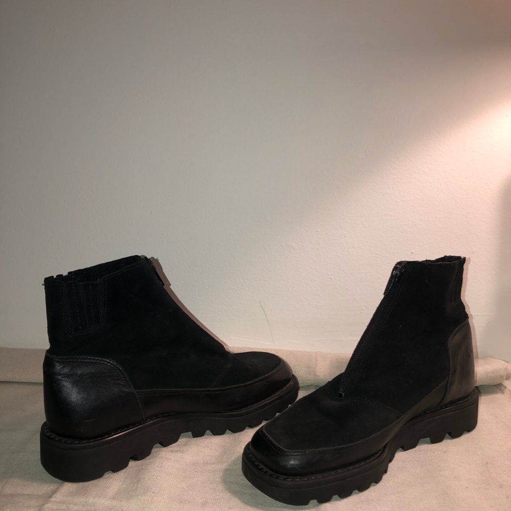 Black La CANADIENNE Winter Suede & Leather Ankle Boots P Sz 7!